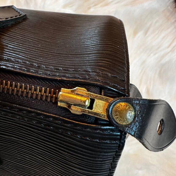 💎✨Authentic✨ Louis Vuitton Black Epi Leather Speedy 30 Satchel Bag - Picture 10 of 16
